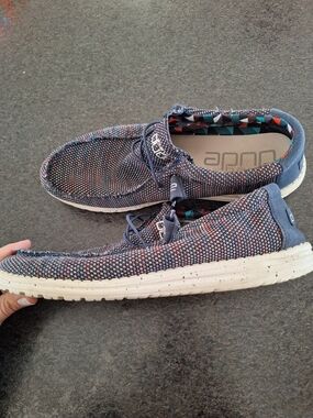 Hey Dude Men’s Slip-On Loafers in Navy Multi Knit